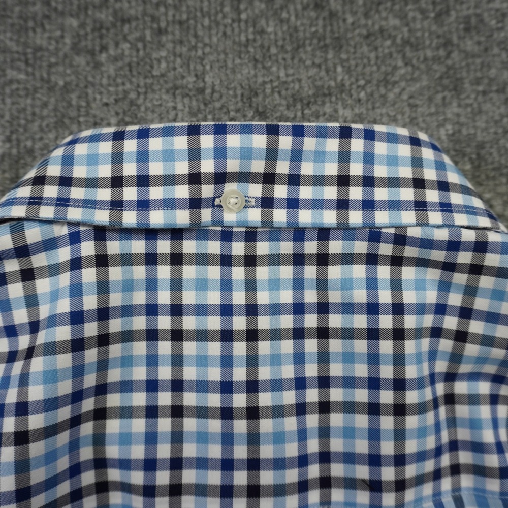 Duluth Trading Trim Fit Men's Large Tall Plaid Long Sleeve Button Shirt Blue LT - Picture 8 of 10
